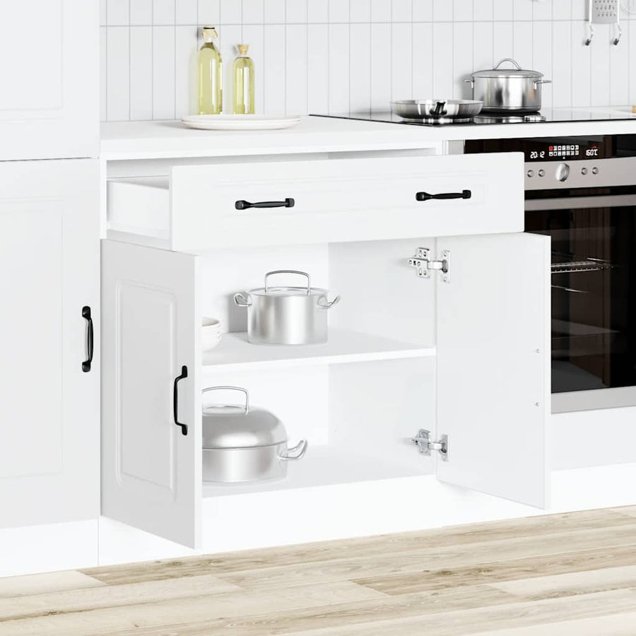 Keuken onderkast Kalmar bewerkt hout wit