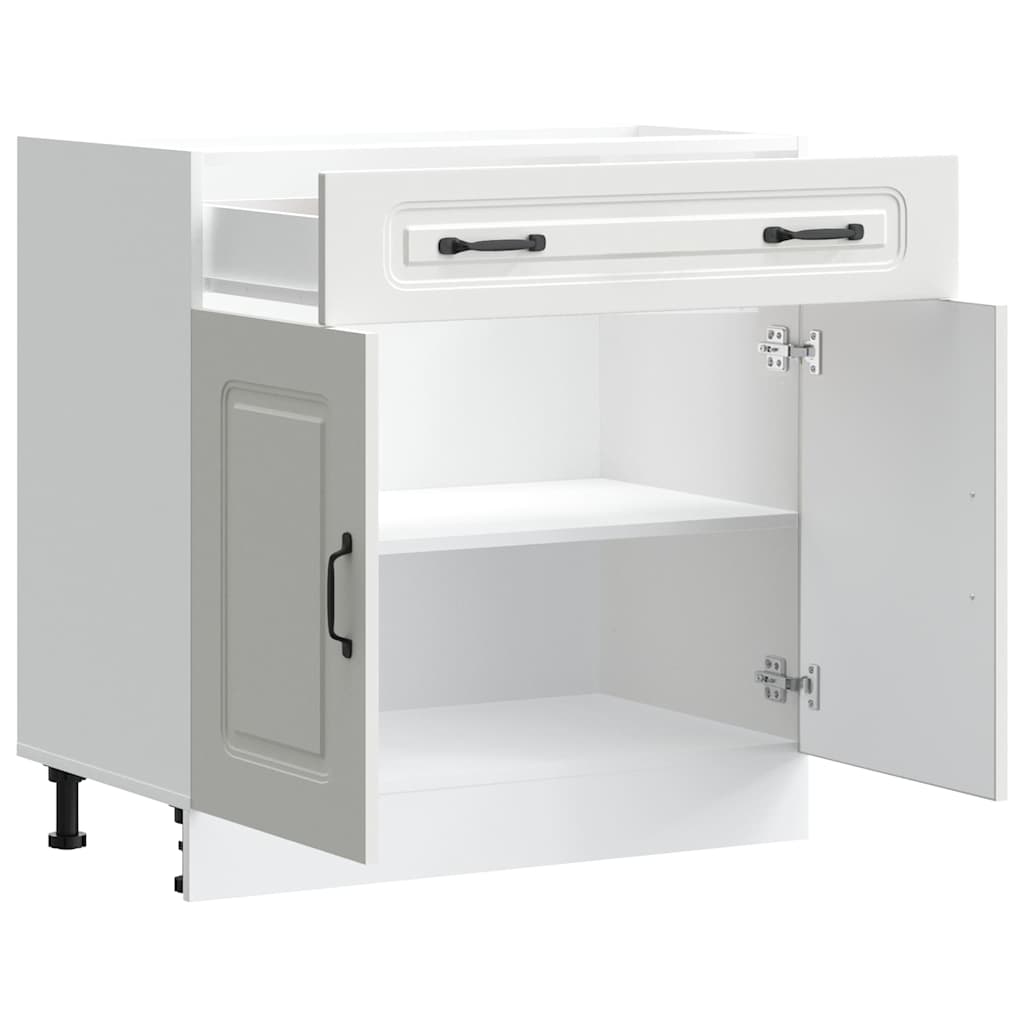 Keuken onderkast Kalmar bewerkt hout wit