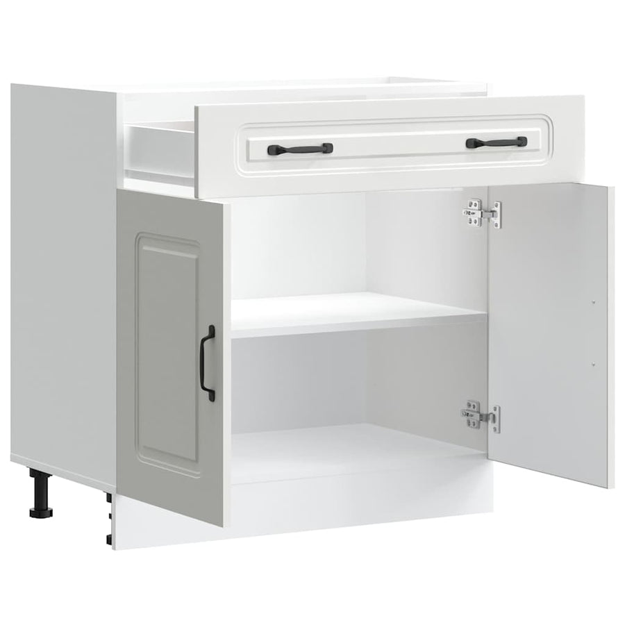 Keuken onderkast Kalmar bewerkt hout wit