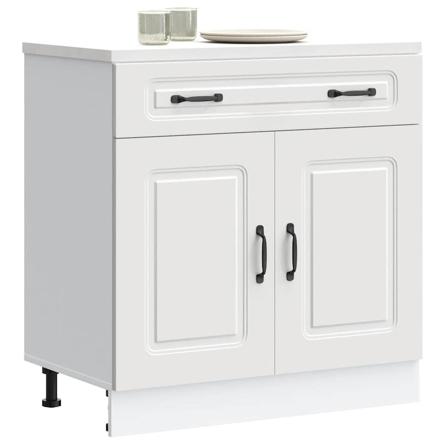 Keuken onderkast Kalmar bewerkt hout wit