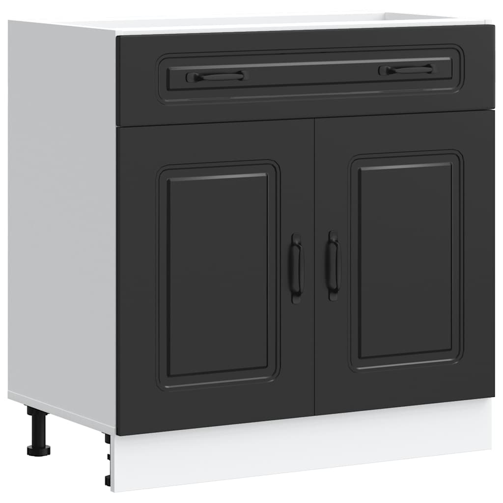 Keuken onderkast Kalmar bewerkt hout zwart