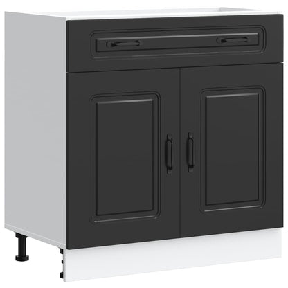 Keuken onderkast Kalmar bewerkt hout zwart