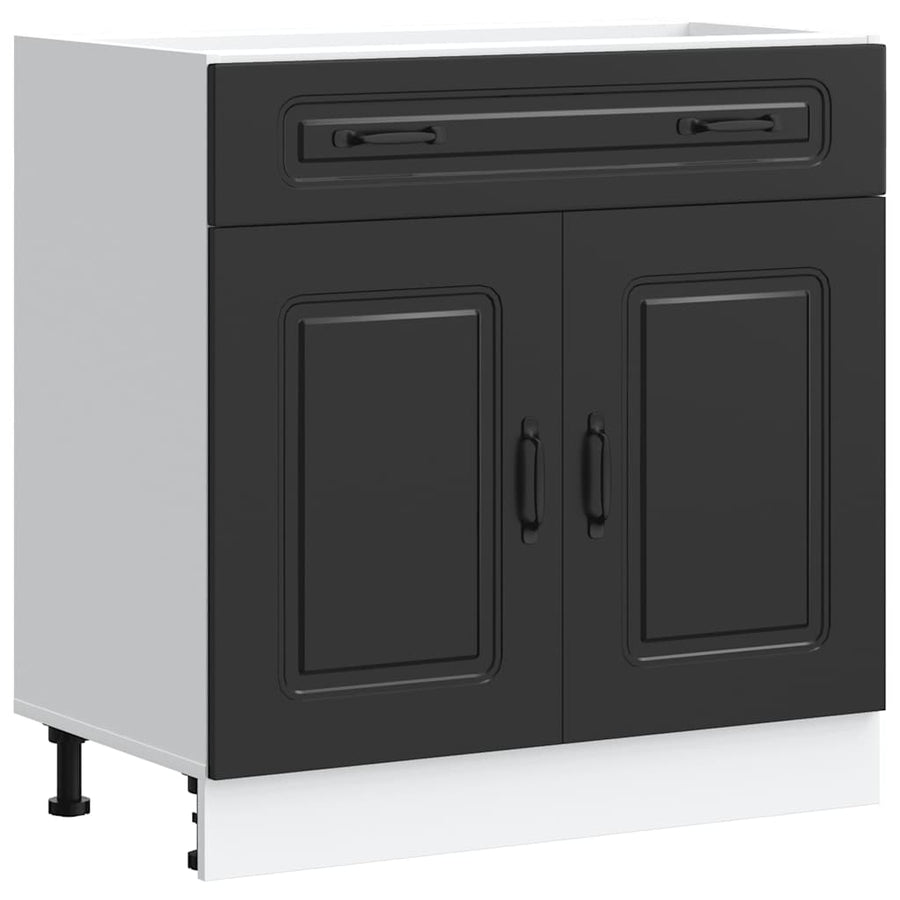 Keuken onderkast Kalmar bewerkt hout zwart