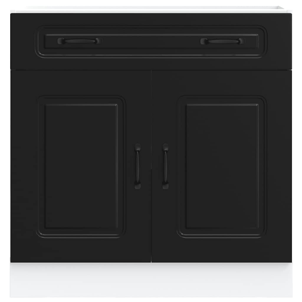 Keuken onderkast Kalmar bewerkt hout zwart