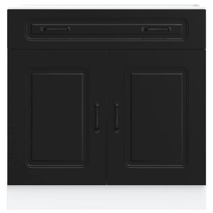 Keuken onderkast Kalmar bewerkt hout zwart