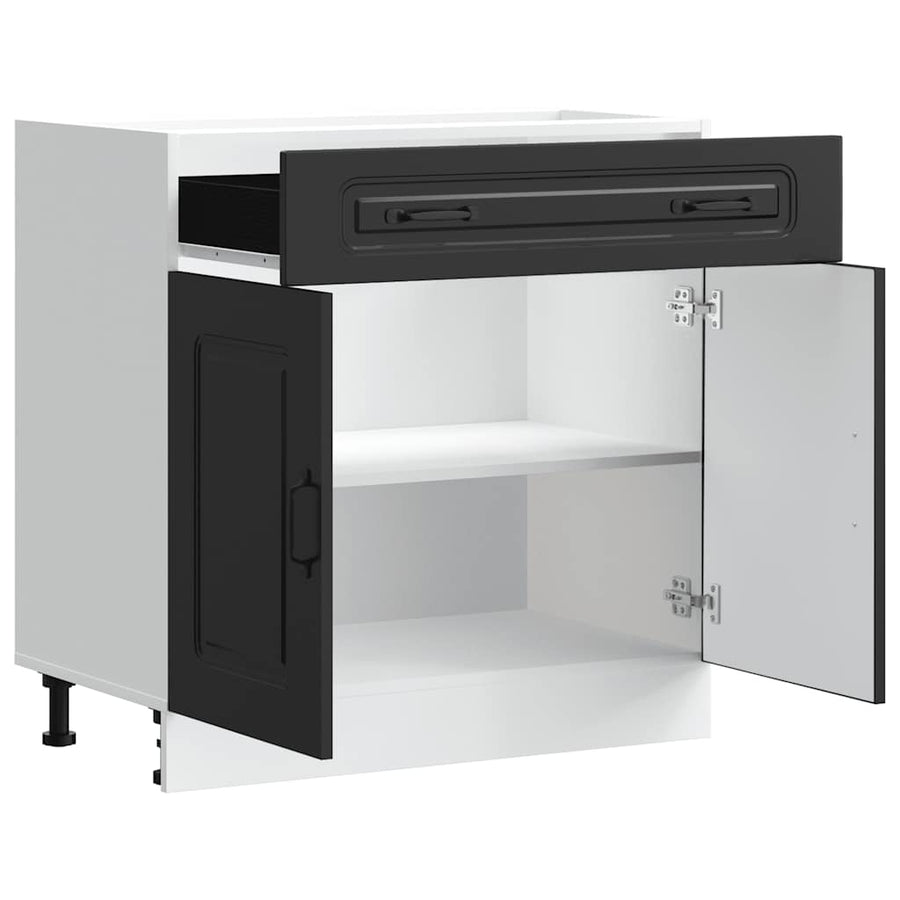 Keuken onderkast Kalmar bewerkt hout zwart