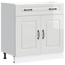 Keuken onderkast Kalmar bewerkt hout hoogglans wit