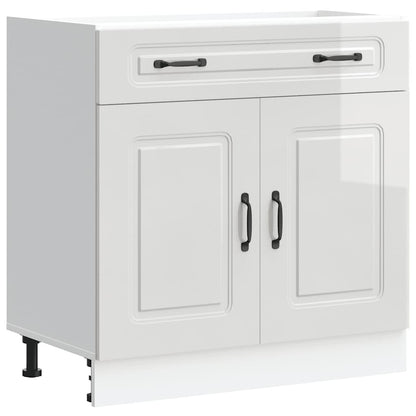 Keuken onderkast Kalmar bewerkt hout hoogglans wit