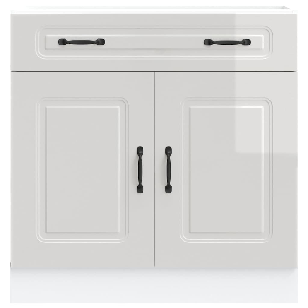 Keuken onderkast Kalmar bewerkt hout hoogglans wit