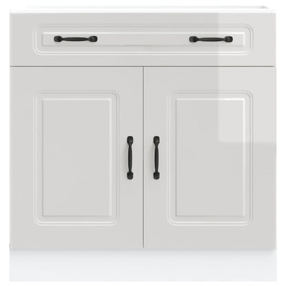 Keuken onderkast Kalmar bewerkt hout hoogglans wit