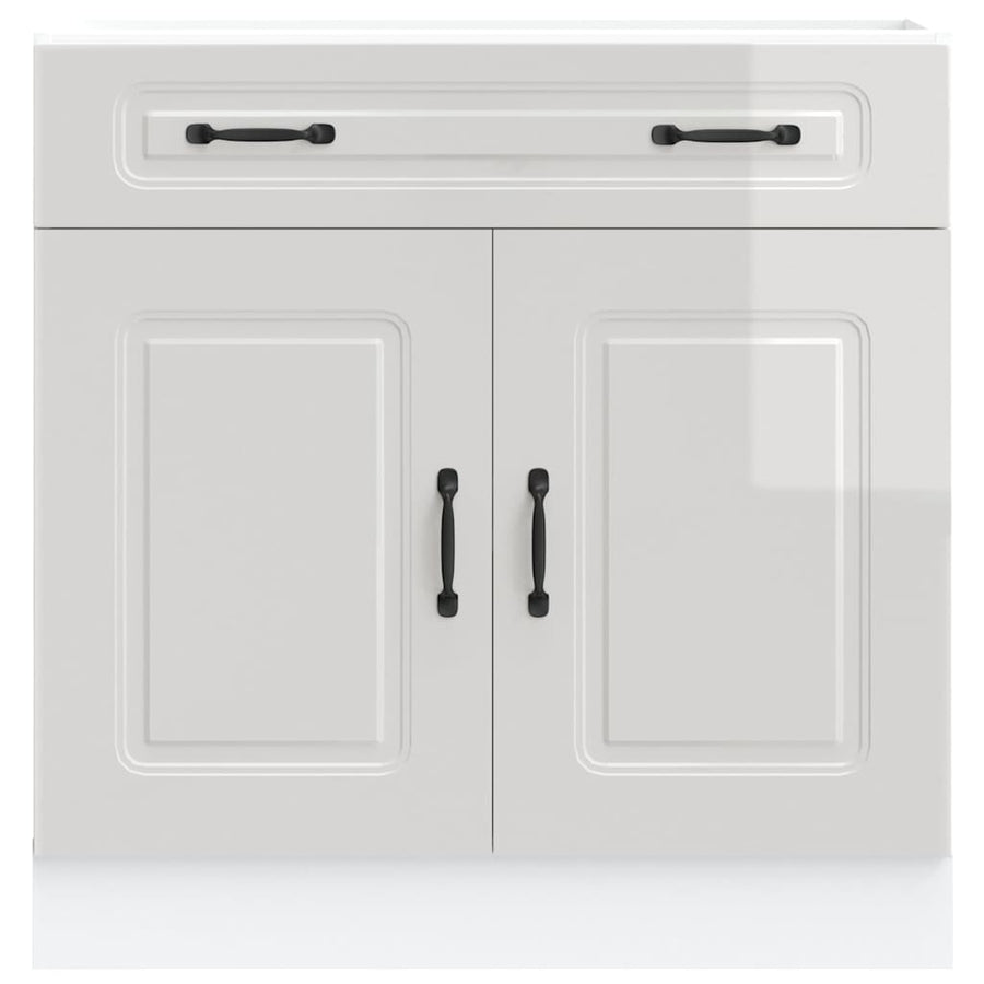 Keuken onderkast Kalmar bewerkt hout hoogglans wit