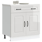 Base cabinet Kalmar treated wood high-gloss white