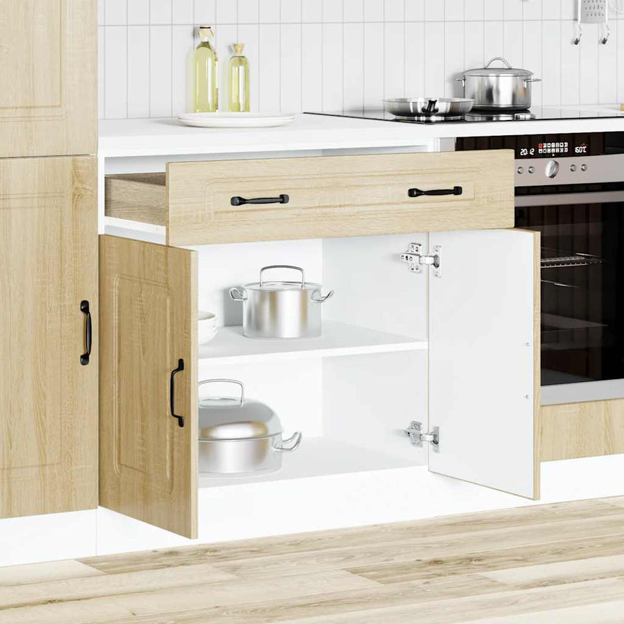 Keuken onderkast Kalmar bewerkt hout sonoma eikenkleurig