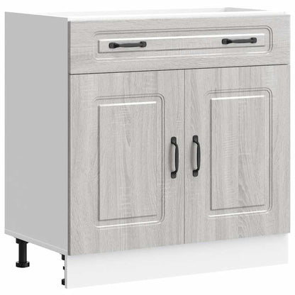 Keuken onderkast Kalmar bewerkt hout grijs sonoma eiken