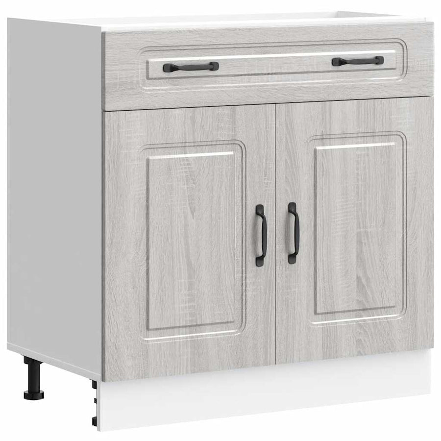 Keuken onderkast Kalmar bewerkt hout grijs sonoma eiken
