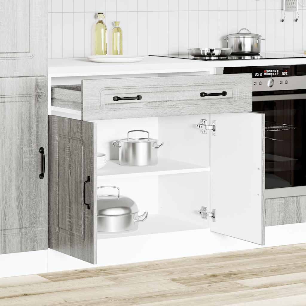 Keuken onderkast Kalmar bewerkt hout grijs sonoma eiken