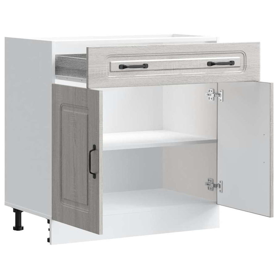 Keuken onderkast Kalmar bewerkt hout grijs sonoma eiken