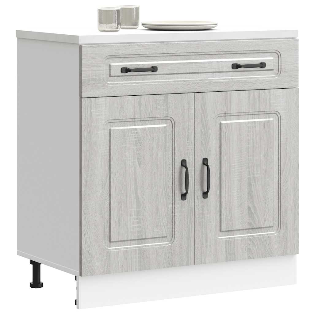 Keuken onderkast Kalmar bewerkt hout grijs sonoma eiken