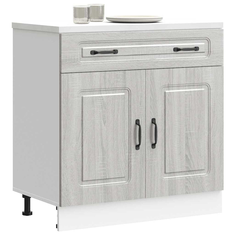 Keuken onderkast Kalmar bewerkt hout grijs sonoma eiken