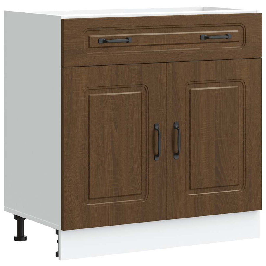 Keuken onderkast Kalmar bewerkt hout bruin eikenkleur