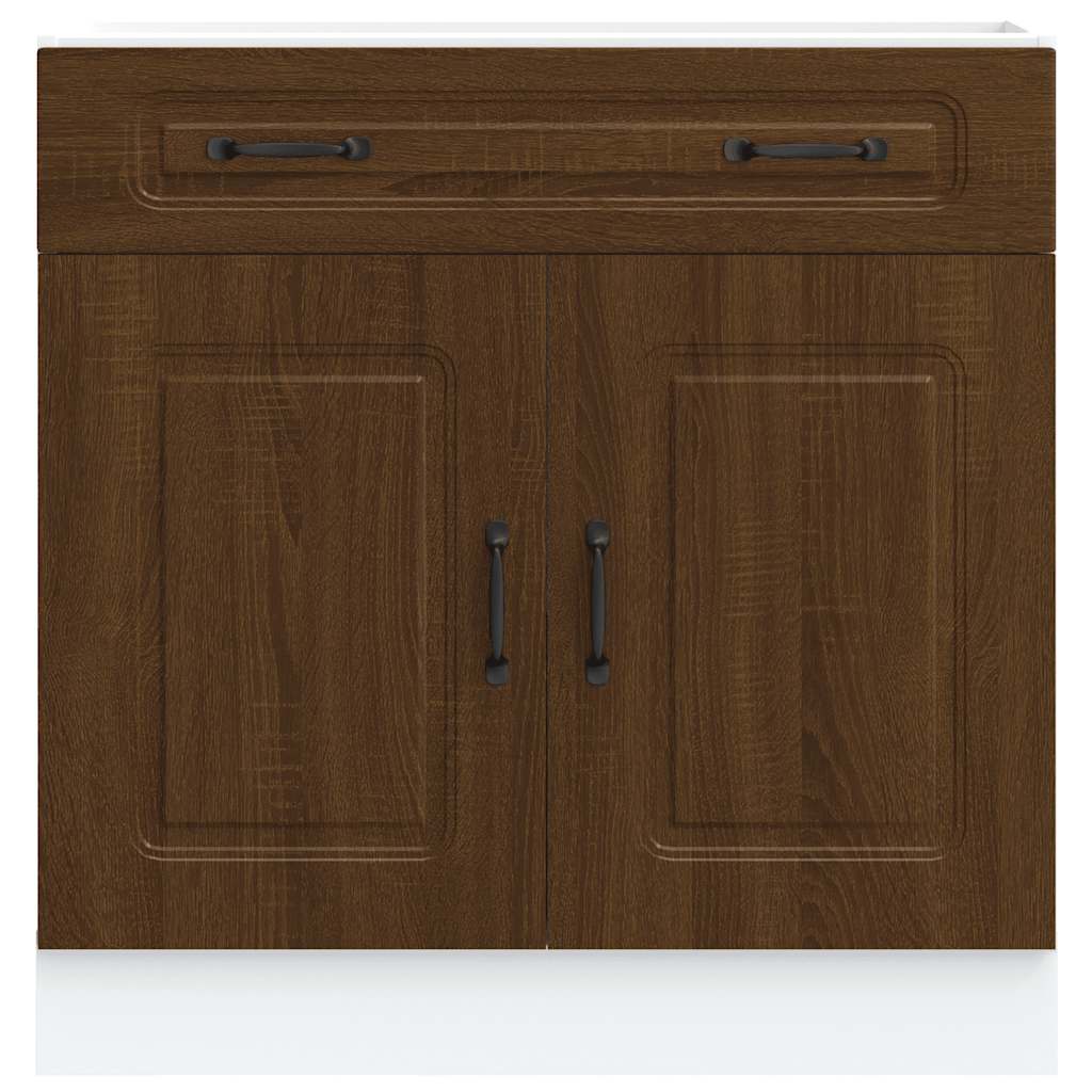 Keuken onderkast Kalmar bewerkt hout bruin eikenkleur