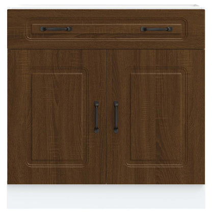Keuken onderkast Kalmar bewerkt hout bruin eikenkleur