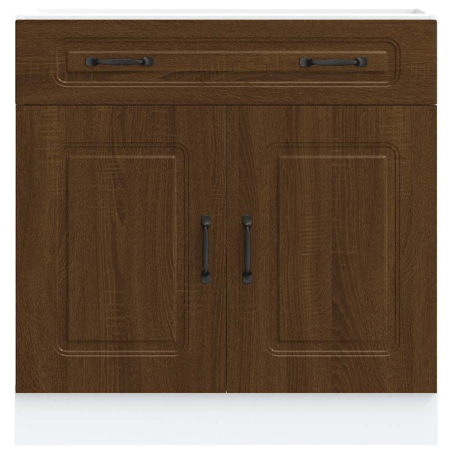 Keuken onderkast Kalmar bewerkt hout bruin eikenkleur