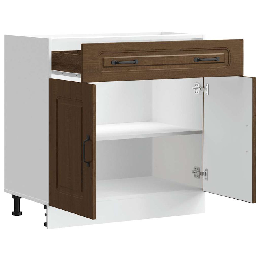 Keuken onderkast Kalmar bewerkt hout bruin eikenkleur