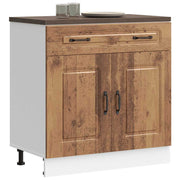 Onderkast Kalmar bewerkt hout 80x46x81.5 cm oud houtkleurig
