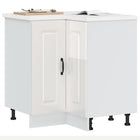 Corner base cabinet Kalmar processed wood high-gloss white