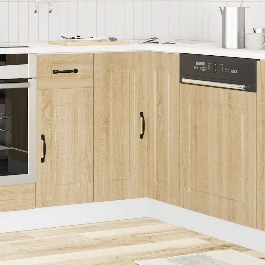 Hoekkeukenonderkast Kalmar bewerkt hout sonoma eikenkleurig