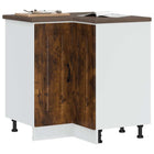 Corner kitchen base cabinet Kalmar processed wood smoked oak color
