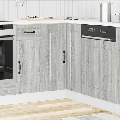 Hoekkeukenonderkast Kalmar bewerkt hout grijs sonoma eiken