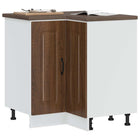 Corner base kitchen cabinet Kalmar treated wood brown oak color
