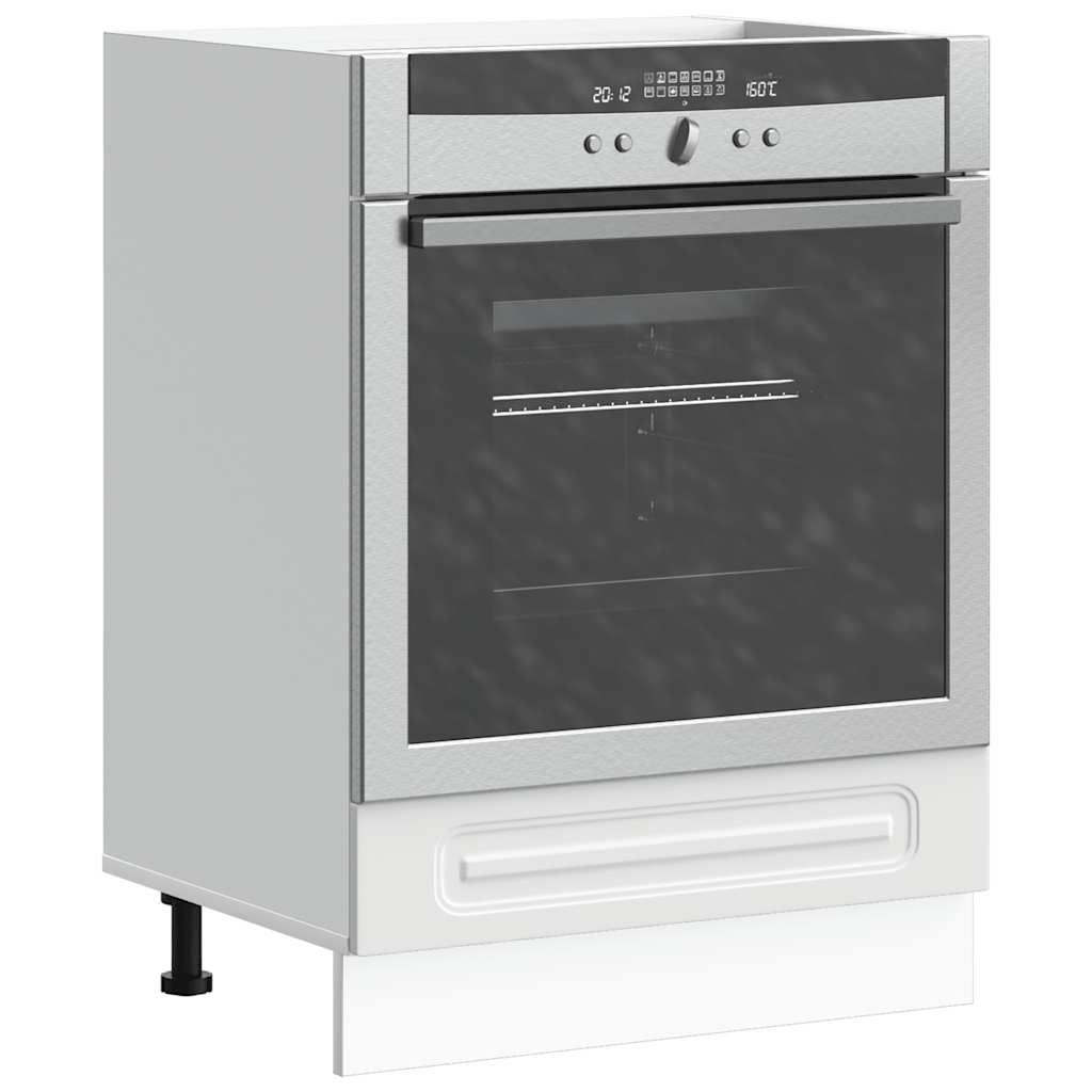 Ovenkast Kalmar bewerkt hout wit