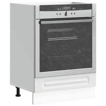 Ovenkast Kalmar bewerkt hout wit