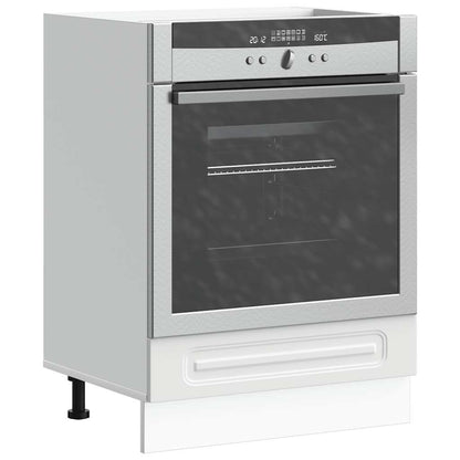 Ovenkast Kalmar bewerkt hout wit