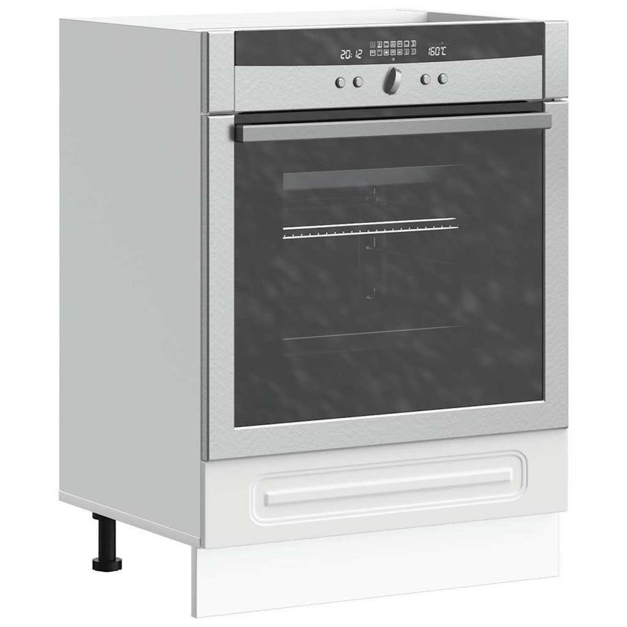 Ovenkast Kalmar bewerkt hout wit