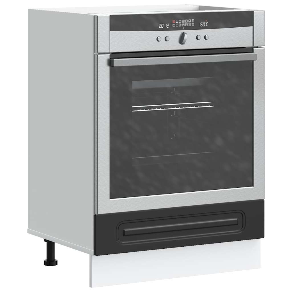 Ovenkast Kalmar bewerkt hout zwart