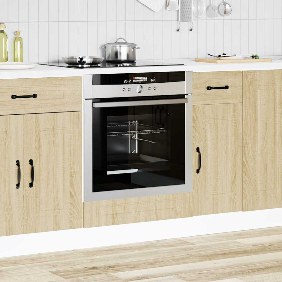 Ovenkast Kalmar bewerkt hout sonoma eikenkleurig