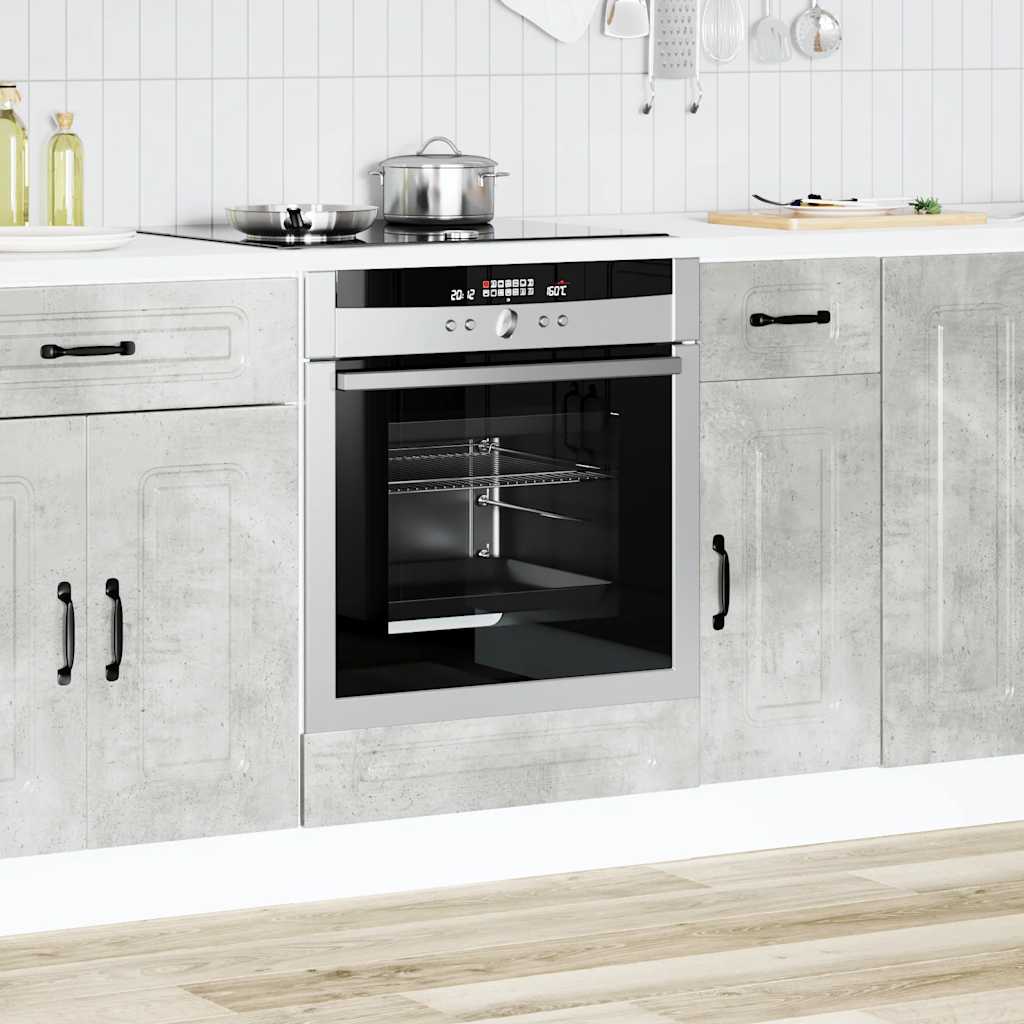 Ovenkast Kalmar bewerkt hout betongrijs