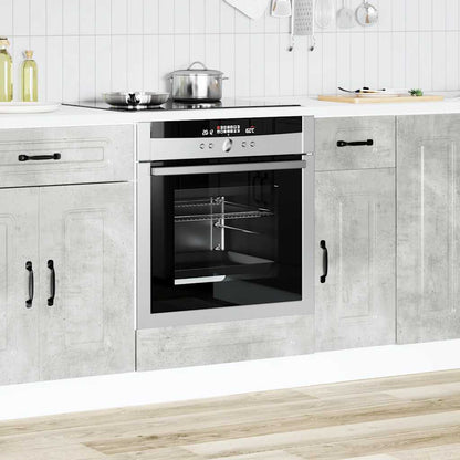 Ovenkast Kalmar bewerkt hout betongrijs