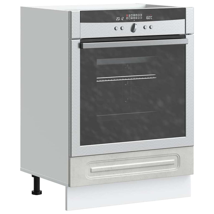 Ovenkast Kalmar bewerkt hout betongrijs