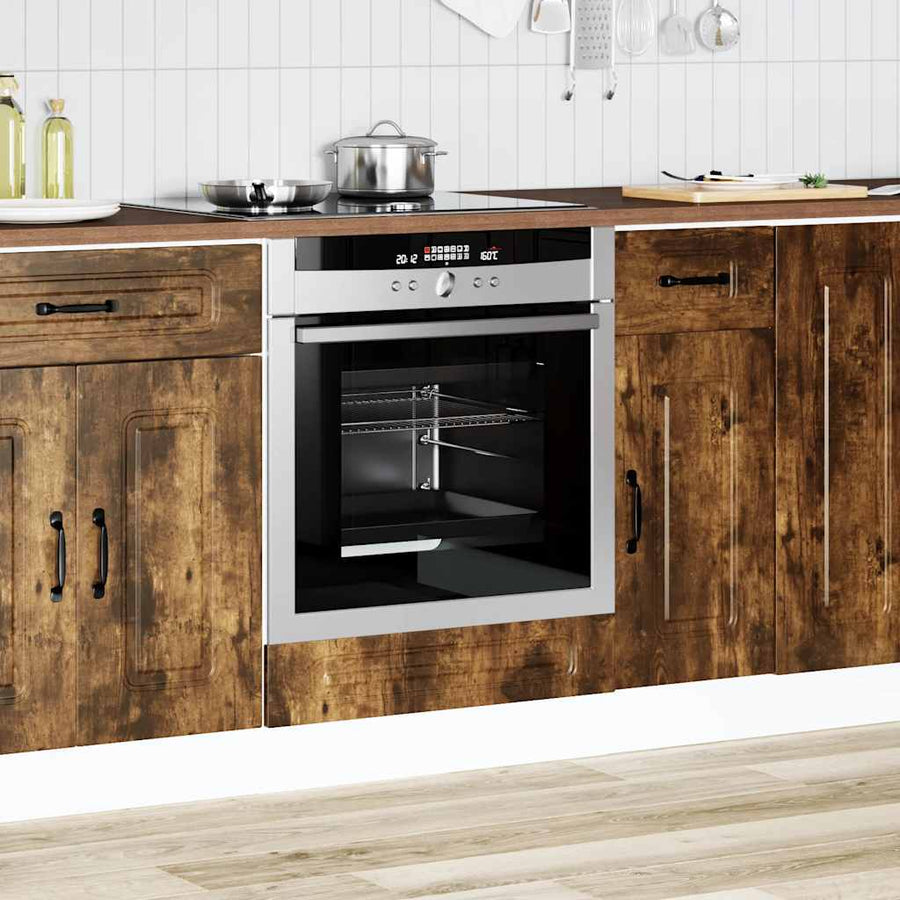 Ovenkast Kalmar bewerkt hout gerookt eikenkleurig