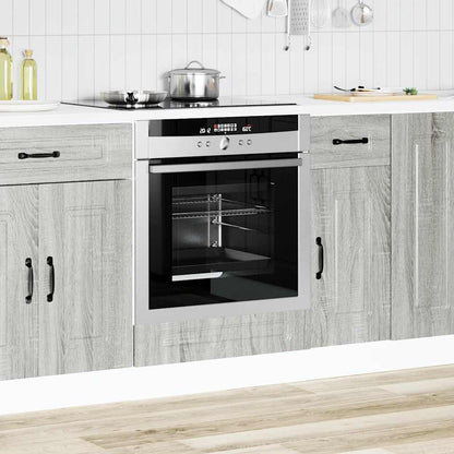 Ovenkast Kalmar bewerkt hout grijs sonoma eiken