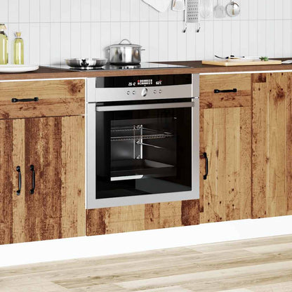 Ovenkast Kalmar bewerkt hout oud houtkleurig