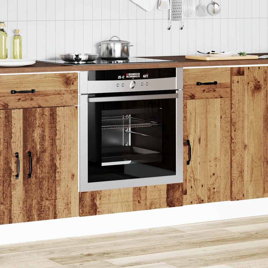 Ovenkast Kalmar bewerkt hout oud houtkleurig