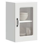 Kitchen wall cabinet with glass door Kalmar processed wood white