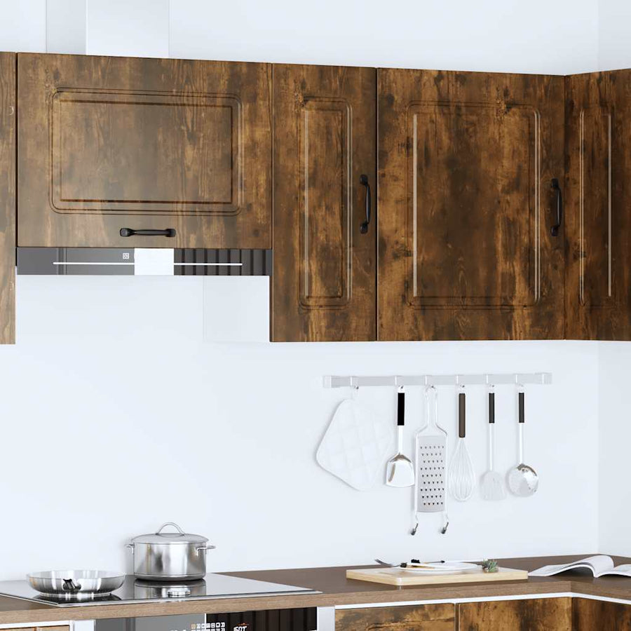 Keukenwandkast Kalmar bewerkt hout gerookt eikenkleurig