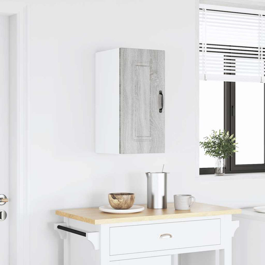 Keukenwandkast Kalmar bewerkt hout grijs sonoma eiken
